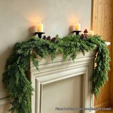Dense Pines Realistic Touch Garland Ornaments, Greenery Artificial Pine Cypress Garlands For Christmas Holiday Mantle Fireplace Table Home Decor Real Touch Artificial Pine Greenery Christmas Garlands For Table Fireplace Wall Home Indoor Outdoor Decor - Green - View 3