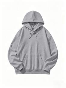 亮片刺繡天使之翼淺灰色女款 Y2K 可愛休閒落肩長袖衛衣，適合秋季 - 灰色 - 查看 5