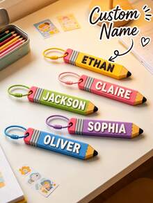 Personalized Name Keychain, Customized Name Tag, Lunch Box Name Tag, Vintage Style Name Tag, Father's Day Gift, Mother's Day Gift, Valentine's Day Gift, Gift For Grandmother, Birthday Gift, Gift For Her/Gift For Him, Gift For Best Friend/Friend/Couple, Back To School Gift - Multicolor - View 2