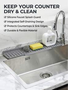 Alas Tetesan Keran, Alas Silikon Pelindung Cipratan Dapur, Alas Pengeringan Piring, Pelindung Cipratan Meja Dapur, Penghalang Air Lipat, Drainase Kemiringan Tinggi, Baki Tahan Air untuk Meja Wastafel, Cocok untuk Dapur dan Kamar Mandi, Perlengkapan Dapur, Kebutuhan Dapur, Kebutuhan Rumah Tangga, Kebutuhan Pembersihan Dapur Musim Panas, Halloween, Kebutuhan Rumah Tangga Natal - MultiWarna - View 2