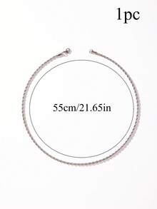 1pc/2pcs/3pcs Fashion Street Simple Style Stainless Steel Men's Chain - Silver - View 14