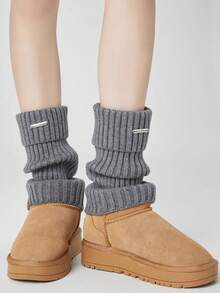 5 Pairs Random Women's Autumn/Winter Socks, Decorative Warm Vintage Preppy Style Leg Warmers, Suitable For Daily Street Wear - Multicolor - View 3