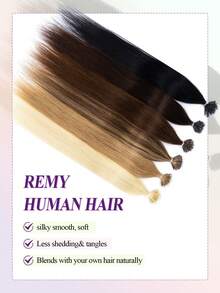 Nano Ring Hair Extensions, Natural Black, 12-22 Inches, Silky Straight Remy Human Hair, Micro Nano Ring Bead Hair Extensions For Women - Multicolor - View 4
