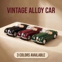 Classic Convertible Vintage Car Simulated Alloy Diecast Model, Retro Old Vehicle Collection Desktop Ornament, Play Car Toy, 3 Colors Optional - Multicolor - View 2