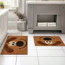 1pc Dog/Cat Pattern Design Microfiber Bath Rug, Non‑Slip Soft Bathroom Mat, Water‑Absorbent Doormat, Machine Washable, Low Pile, TPR Backing, Knit Fabric, For Bedroom, Kitchen, Entryway Indoor Use, Accessories & Home Decor, Perfect New House Gift - Multicolor - View 6