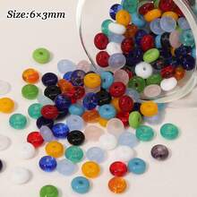 300pcs Random Color Mixing Glass Abacus Beads -Charm Wheel Beads Spacer Beads,Suitable For DIY Bracelet,Necklace And Jewelry Making - Wheel Beads - View 5
