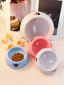 Customized Name Pet Bowl, Heart-Shaped Wheat Straw Cat Food & Water Bowl, Personalized Non-Slip Feeding Dish, Cute Pet Feeding Bowl Suitable For Small And Medium Pets - Multicolor - View 5