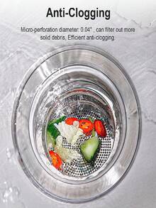 1Pc Stainless Steel Kitchen Sink Strainer Hanging Food Waste Catcher Corner Filter Rack With Fine Mesh Bags For Leftover Garbage Anti Clogging Gadgets - Multicolor - View 4
