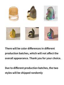 Adjustable Metal Thimble, Vintage Brass Finger Guard Sewing Tool, Anti-Puncture Sewing Accessory, Suitable For Embroidery, Cross Stitch, Knitting Repair And Handmade Projects - Multicolor - View 9