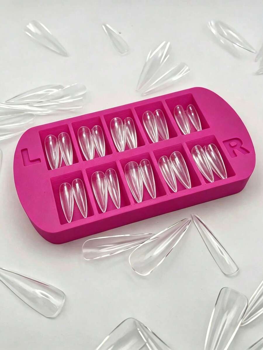 1pc Nail Art Tip Sorting Tray, Nail Tip Storage Organizer Rack, Professional Nail Artist Use, Suitable For Salon And Home Nail Art Supplies Display Rack - Multicolor - View 1