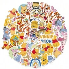 50 buah Stiker Kartun Disney Winnie The Pooh & Piglet, Cocok untuk Dekorasi Koper dan Laptop - 1 Set - View 14