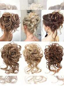 Artificial Fluffy Curly Hair Scrunchie, Elastic Ponytail, Suitable For Women And Girls Daily Wear And Party Styling, With Elastic Rubber Band Hair Tie. Create Fashionable Look, Fluffy Hair, Increase Hair Volume Scrunchie - Multicolor - View 6