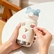 500pcs Cartoon Food Doodle Roll Stickers, 1 Inch Round, 8 Patterns Including Sandwich, Watermelon, Burger, Pizza, Bread, Croissant, Milk Tea, Suitable For Bakery Gift Box Sealing, Souvenir Packaging, Scrapbooking, Children Reward Stickers, Creative Express Packaging, Market Stall Decoration - Multicolor - View 4