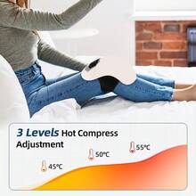 Wireless Heated Knee Massager, Relieves Joint Stiffness And Discomfort, 3-Level Heating And Vibration Function, LED Touch Control, Features Heating Function, 3 Vibration Modes, 3 Heating Levels, Equipped With LED Screen And Adjustable Strap, Perfect Gift For Adults, Mothers, Women And Men - Multicolor - View 6