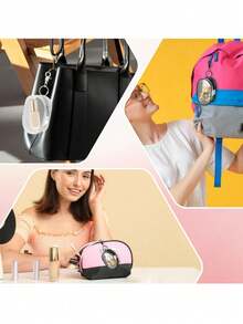 1PC Portable Mini Transparent Zipper Storage Bag, Compact Multifunctional Storage Bag, Headphone And Charger Case With Keychain,Wedding,Room Decor,Bathroom Accessories,Back To School,College Essentials,Nail Supplies,Fall Deorations,Fan - Multicolor - View 4