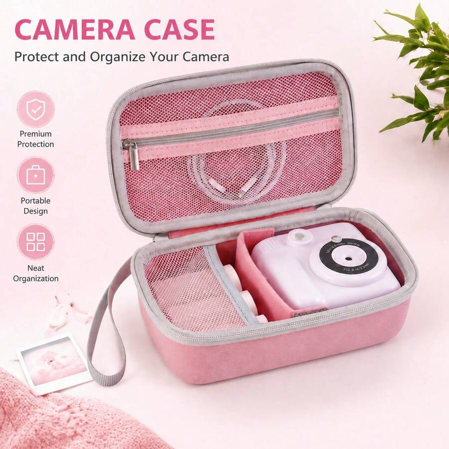 Kids Instant Camera Case, EVA Hard Shell Protective Storage Bag For Instant Print Cameras, Shockproof Portable Organizer For Camera, Printing Paper & Accessories, Travel & School Carrying Case - View 1