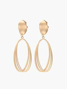 Vandermere 2pcs Lightweight Tear Drop Shaped Dangle Earrings With Gold-Tone Pendant For Daily Commuting - Yellow Gold - View 6