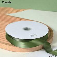 Cuộn ruy băng satin màu xanh ô liu 25 yard - ruy băng vải lụa mịn chất lượng cao với nhiều kích thước, hoàn hảo để làm nơ, phụ kiện tóc DIY, nơ ruy băng, gói quà sinh nhật, trang trí đám cưới, trang trí cây thông Noel và đồ thủ công - Ruy băng màu xanh ô liu - Xem 11