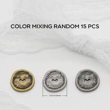 10/15/18/20/21/24入 11/15/18/20mm 復古不對稱圓形金屬兩孔鈕扣，適用於襯衫、西裝、針織開襟衫的不對稱縫製鈕扣 - 彩色 - 查看 32