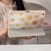 1pc Cute Sun Pattern Print Tablet Case With Pen Slot, Multi-Angle Magnetic Stand With Auto Sleep/Wake,Tablet Case Compatible With IPad PRO/AIR, Compatible With SAMSUNG,Compatible With XIAOMI Pad 5/6/7,Compatible With Huawei Matepad - Multicolor - View 5