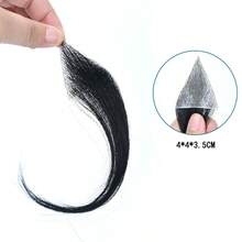 Unisex Front Hairline Bangs & Sideburns Hair Piece, Invisible Bald Spot Cover Hair Patch For Men - Black - View 21