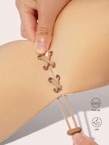 Lignisse Lace Up Sticky Bra With Storage Board Push Up Strapless Backless Self-Adhesive Seamless Gathering Lift Bra A-F Cup Women Intimates Accessories - Multicolor - View 4