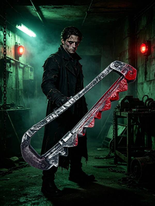 1PC Halloween Costume Prop Fake Manual Tools Hammer Wrench Crowbar Pipe, Blood Stains Are Manually Sprayed, May Slightly Differ From The Image, Please Do Not Purchase If You Mind