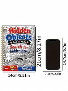 Mindfulness Art Coloring + Hidden Object Puzzle 2-In-1 Activity Book A5 Spiral Bound Suitable For Adults And Seniors Brain Training Stress Relief Gift - Multicolor - View 2