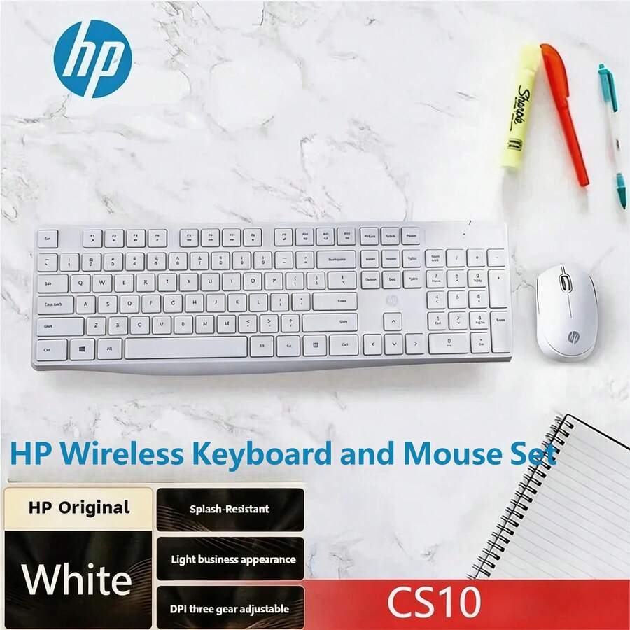 HP Wireless Keyboard And Mouse Combo, Office Mouse And Keyboard, Long Battery Life, Portable For Indoor And Outdoor Use, Durable, Computer Keyboard And Laptop Keyboard Mouse Set, Original HP CS10 - View 1