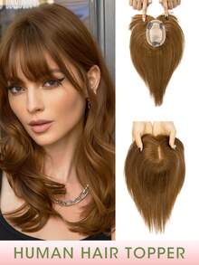 Women's Hair Topper, Suitable For Thinning Hair, 8-14 Inch Hairpiece With Lightweight Clip-In Bangs, Realistic Scalp And Parting, For Daily Wear - Multicolor - View 35