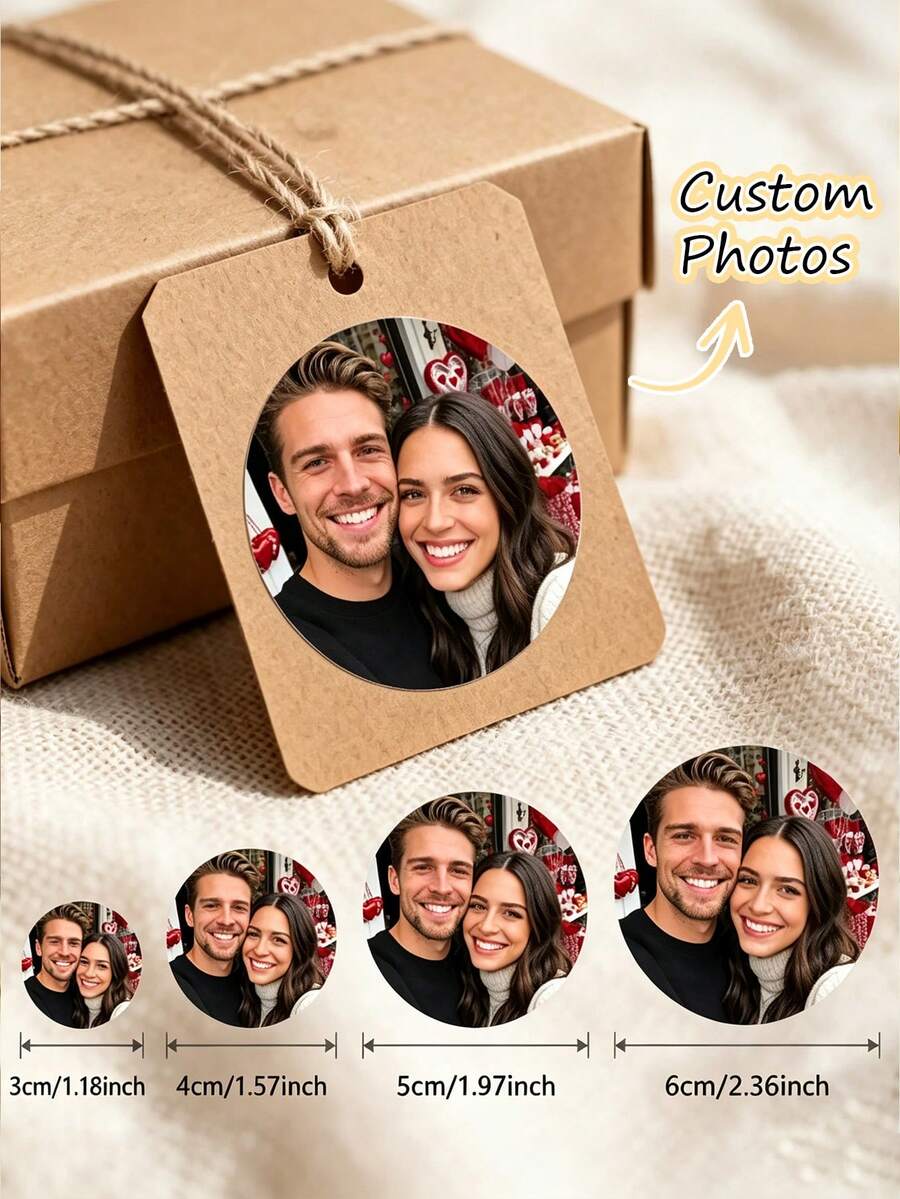 Personalised Photo Stickers Labels, Wedding Stickers, Photo Labels, Birthday Party Stickers,Suitable For Workers, Pets, Home, Office, Applicable For Halloween Decor, Decor, For Family, Small Business Brandin,Personalized, Unique - Multicolor - View 1