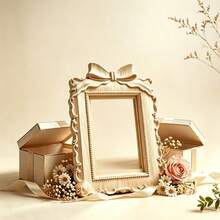 Unfinished Carved Wooden Photo Frame, Ornate Vintage Style Raw Wood Picture Frame For DIY Painting Home Decor - White - View 6