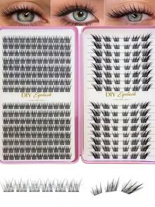 32-Row Double Box Large Capacity Segmented Cluster False Eyelashes, 3D Fluffy Single Cluster Eyelash Extensions, DIY Self-Application Thick Eyelashes For Home Makeup Beginners - View 1