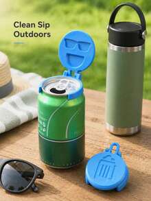 Portable Dust-Proof Sealed Lid For Cans, Suitable For Carbonated Drinks, Beer And Soft Drink Cans; Reusable, Hygienic Flip-Top Design, Fun Cartoon Style; Suitable For Kitchen, Home, Cafe, Restaurant, Party, Picnic And Travel Use. - Multicolor - View 5