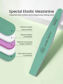 BORN PRETTY 1Pc/4Pcs Double‑Sided Nail File Buffer Set, Washable Sanding Nail Files 100‑320 Grit Manicure Tools For Acrylic Natural Nails - Multicolor - View 5