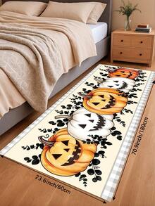 1/2pcs Halloween Pumpkin Pattern, Autumn Vintage Diatomaceous Earth Mat, Super Absorbent, Non-Slip, Perfect For Bathroom, Kitchen And Dining Room, Quick Dry, Ideal Gift For Home Decor And Bathroom Mat - Multicolor - View 18