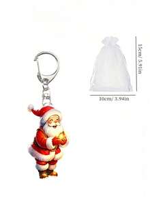 Santa Claus Series Pattern Keychain, Multiple Styles Available, Party Pendant, Multi-Functional Keychain Decoration, Phone Charm, Backpack Charm, Key Charm, Car Charm, Party Fashion Accessory, Fun 2D Acrylic Accessory, Suitable For Backpack, Bag, Car Key Charm And Daily Use, Great Choice For Couple Gift, Party Supplies, Christmas, Halloween Gift - Multicolor - View 13