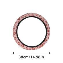 A Winter Warm Hand Faux Mink Plush Fabric Simulated Long Plush Leopard Print Car Steering Wheel Cover Without Inner Ring Suitable For 14.5-15 Inch Car Interior Accessories - A - View 12
