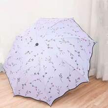 1PC Women's Casual Fashion Minimalist Folding Umbrella - Dual-Use Sun Protection And Rainproof, UV Protection Compact Umbrella - Multicolor - View 17