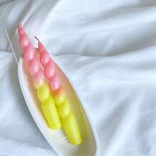 2PCS Colorful Spiral Taper Candles – Decorative Twisted Candles; Exquisite Home Accents For Bedrooms, Living Rooms, Dining Tables, And Parties. - Multicolor - View 12