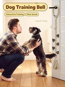 Dog Toilet Training Bell Rope, Hanging Bell With Copper Bell, Anti-Bite Braided Rope, Suitable For Puppy Toilet Training, Doorbell Training For Going Out, Pet Supplies - Multicolor - View 9