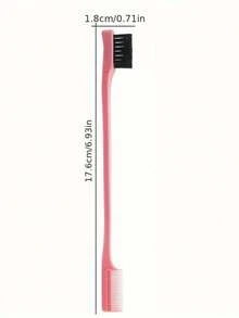 1pc Children's Double-Sided Edge Control Hair Brush, Suitable For Girls, Nylon Bristles, Plastic Bristles, Suitable For All Hair Types, ABS Handle, Makes Hair Smooth And Shiny, Ideal Gift Choice - Multicolor - View 2