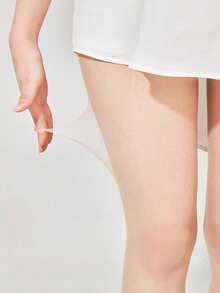 4Pairs Women's Nude Sheer Control Top Pantyhose, High Waist Stretch Slimming Tights, Smooth Semi-Sheer Stockings For Office & Daily Wear - Apricot - View 3