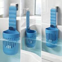 2pcs Bathtub Side Hanging Drainage Storage Basket, One Metal Clip Is Included Per Package For Mounting, Adjustable Metal Hook No-Drill Bathroom Hanging Storage Basket, No-Drill Bathtub Hanging Storage Basket, Adjustable Hook Drainage Hanging Basket, Bathroom Bathing Supplies Storage Basket - One Size Fits All - View 2