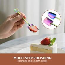 10/20pcs Rainbow Stainless Steel Scoop Dessert Spoon Set, Fun Stainless Steel Dessert Spoon, Perfect For Watermelon, Ice Cream, Party And Home Use, Easy To Clean - Creative Scoop Spoon, Cute Mini Design, Creative Kitchen Gadget - View 4