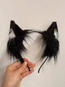 1pc Cat Ear Headband, Leopard Print Party Hair Accessory, Photo Prop, Halloween Costume Decoration - Multicolor - View 3
