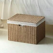 1 buah Kotak Penyimpanan Anyaman Buatan Tangan, Organizer, Keranjang Gaya Bohemian untuk Dekorasi Rumah, Ruang Tamu, Kamar Tidur, Lemari, Aksesori Furnitur, Hadiah - View 2
