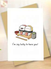 Funny Sushi-Themed Birthday Card With 'I'm So Lucky To Have You!' Pun - Perfect Gift For Family, Friends, Colleagues & Besties - One Size Fits All - View 6