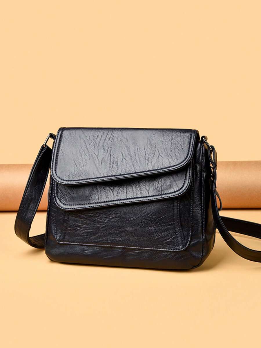 High-Quality PU Leather Women's Fashion Shoulder Bag Luxury Designer Small Handbag Flap Crossbody Bag Small Tote Bag - Blue - View 1