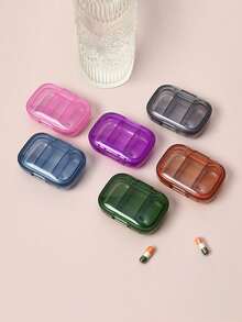1 Mini Pill Organizer - Ultra Compact, 3 Compartments, Dustproof, Medication Manager, Easy For Daily Dosing - Portable Lightweight Design, Suitable For Travel Or Home Use - Multicolor - View 1